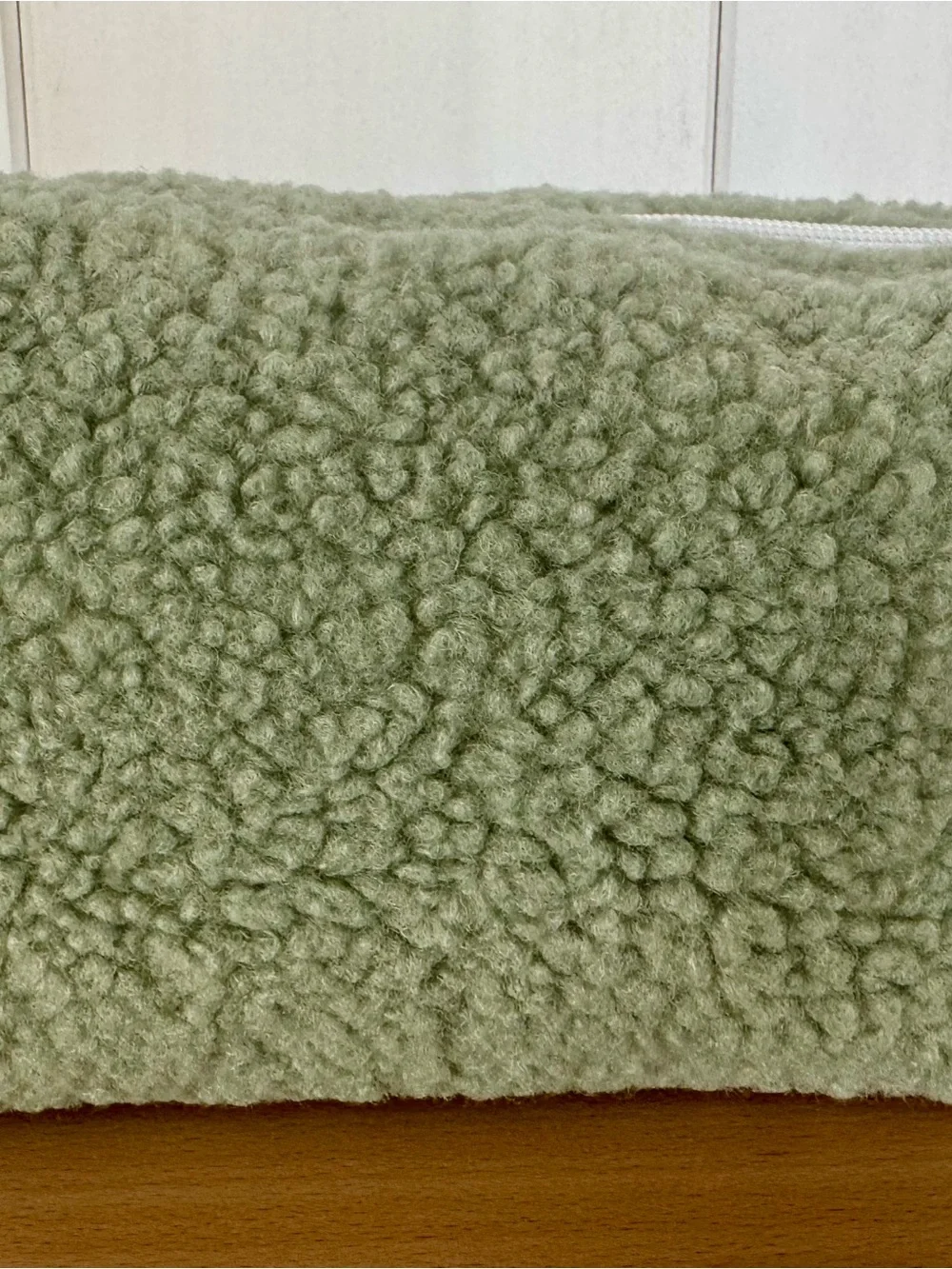 Limited Edition Summer Fridays Sage Green Sherpa Plush Large Makeup Bag